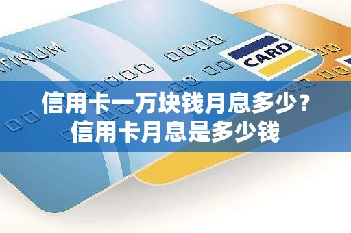 信用卡一万块钱月息多少？信用卡月息是多少钱