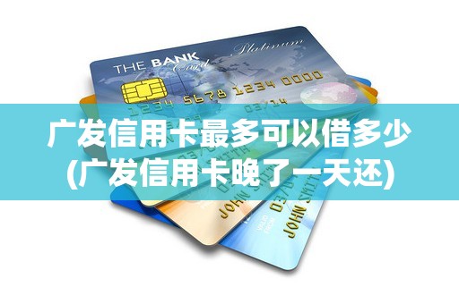 广发信用卡最多可以借多少(广发信用卡晚了一天还)