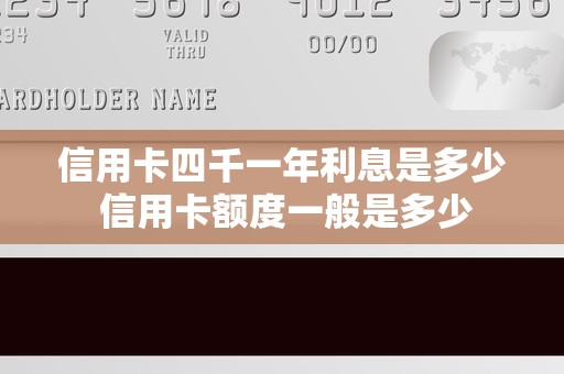 信用卡四千一年利息是多少 信用卡额度一般是多少