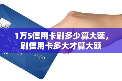 1万5信用卡刷多少算大额，刷信用卡多大才算大额