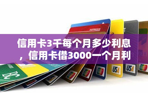 信用卡3千每个月多少利息，信用卡借3000一个月利息多少