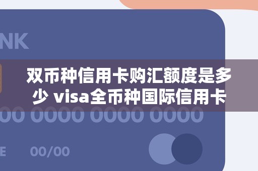 双币种信用卡购汇额度是多少 visa全币种国际信用卡额度