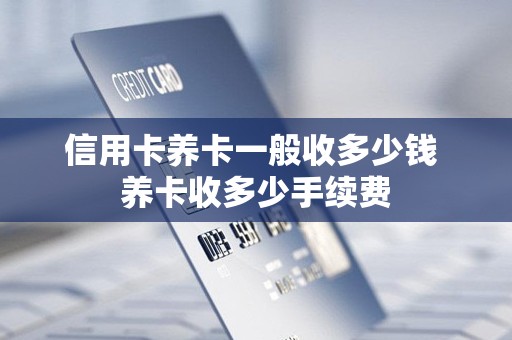 信用卡养卡一般收多少钱 养卡收多少手续费