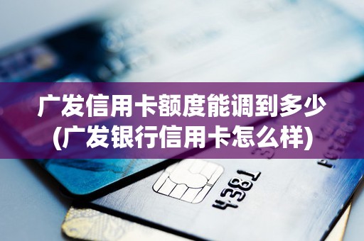 广发信用卡额度能调到多少(广发银行信用卡怎么样)