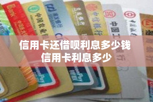 信用卡还借呗利息多少钱 信用卡利息多少