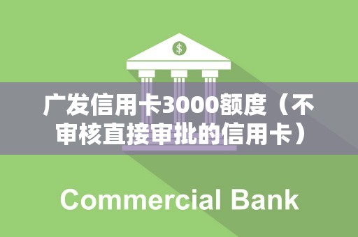 广发信用卡3000额度（不审核直接审批的信用卡）