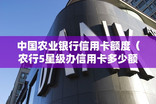 中国农业银行信用卡额度（农行5星级办信用卡多少额度）