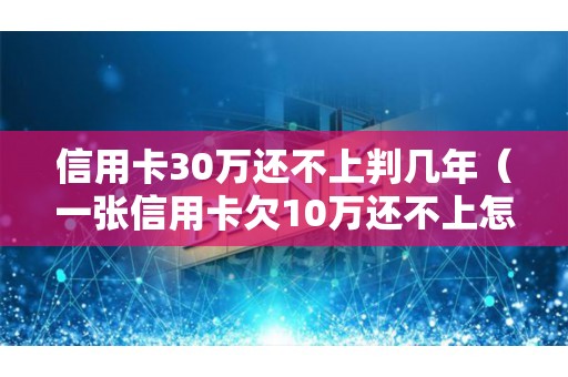 信用卡30万还不上判几年（一张信用卡欠10万还不上怎么办）