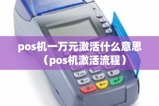 pos机一万元激活什么意思（pos机激活流程）