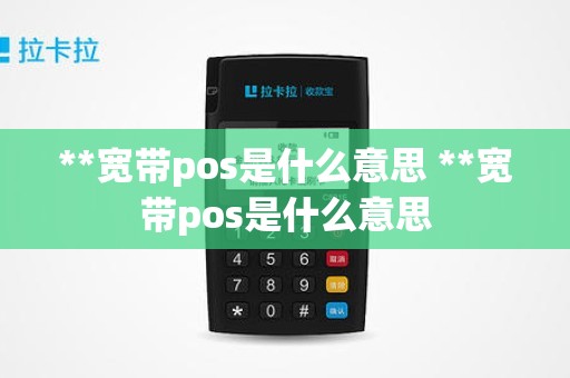 **宽带pos是什么意思 **宽带pos是什么意思