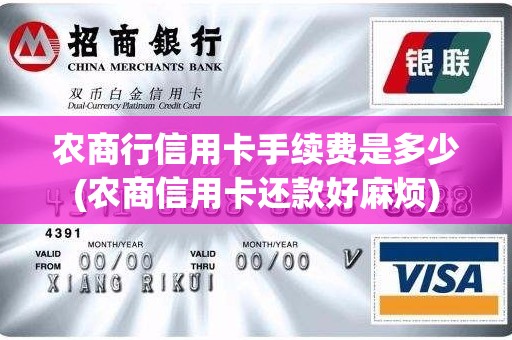 农商行信用卡手续费是多少(农商信用卡还款好麻烦)
