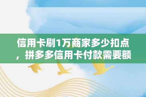 信用卡刷1万商家多少扣点，拼多多信用卡付款需要额外扣点吗
