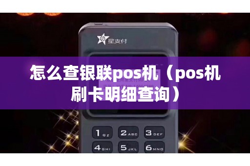 怎么查银联pos机（pos机刷卡明细查询）