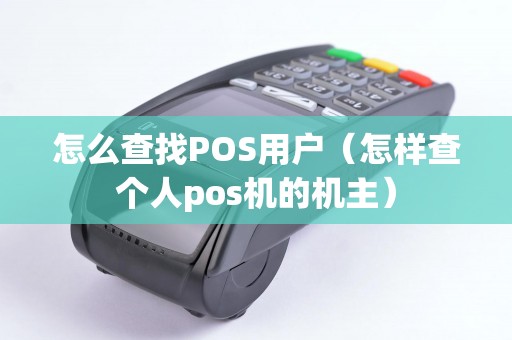 怎么查找POS用户（怎样查个人pos机的机主）