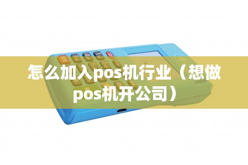 怎么加入pos机行业（想做pos机开公司）
