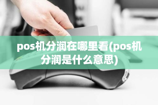 pos机分润在哪里看(pos机分润是什么意思)