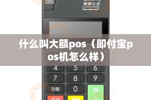 什么叫大额pos（即付宝pos机怎么样）