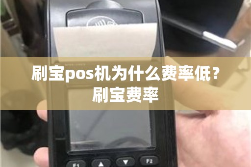 刷宝pos机为什么费率低？刷宝费率