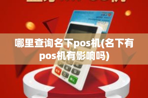 哪里查询名下pos机(名下有pos机有影响吗)