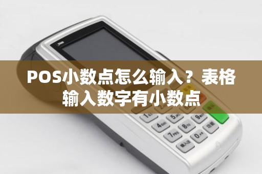 POS小数点怎么输入？表格输入数字有小数点