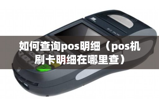 如何查询pos明细（pos机刷卡明细在哪里查）