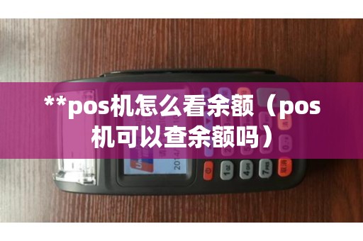 **pos机怎么看余额（pos机可以查余额吗）