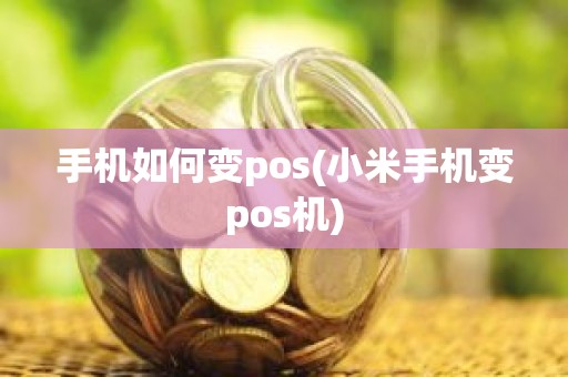 手机如何变pos(小米手机变pos机)