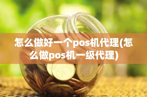 怎么做好一个pos机代理(怎么做pos机一级代理)