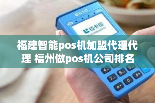 福建智能pos机加盟代理代理 福州做pos机公司排名