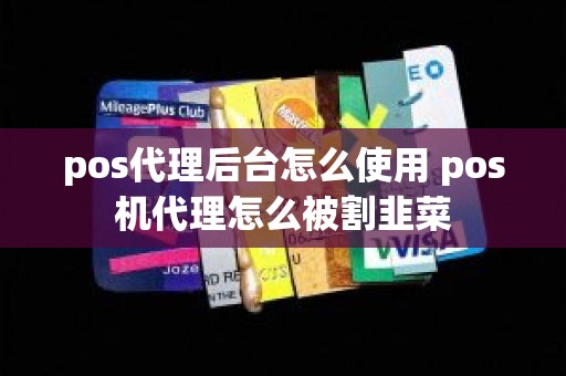 pos代理后台怎么使用 pos机代理怎么被割韭菜