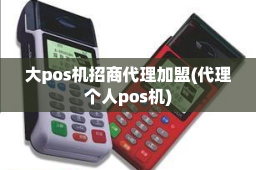 大pos机招商代理加盟(代理个人pos机)