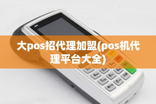 大pos招代理加盟(pos机代理平台大全)