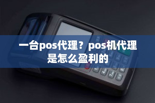 一台pos代理？pos机代理是怎么盈利的