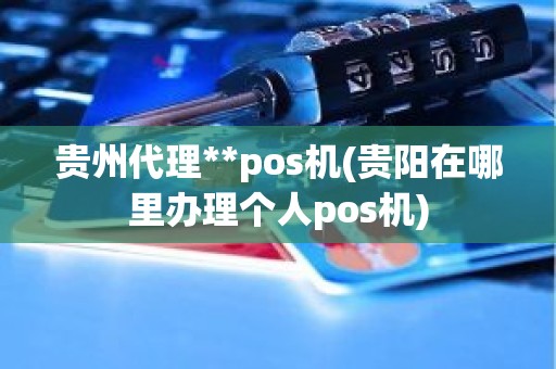 贵州代理**pos机(贵阳在哪里办理个人pos机)