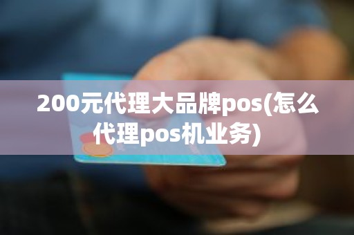 200元代理大品牌pos(怎么代理pos机业务)