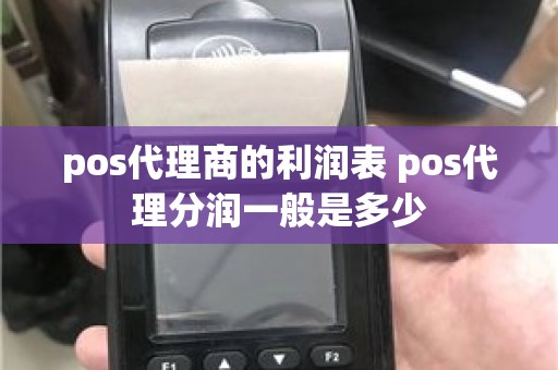 pos代理商的利润表 pos代理分润一般是多少