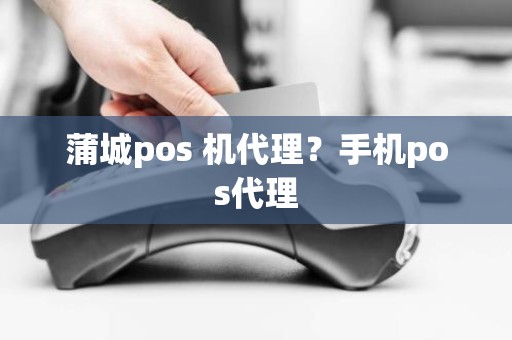 蒲城pos 机代理？手机pos代理