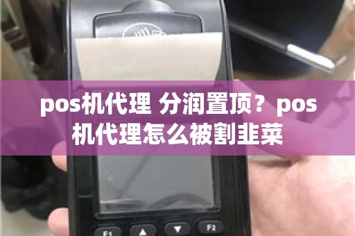 pos机代理 分润置顶？pos机代理怎么被割韭菜