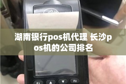 湖南银行pos机代理 长沙pos机的公司排名