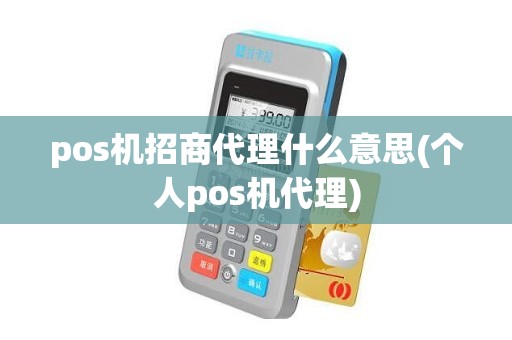 pos机招商代理什么意思(个人pos机代理)