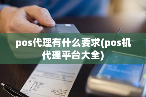 pos代理有什么要求(pos机代理平台大全)