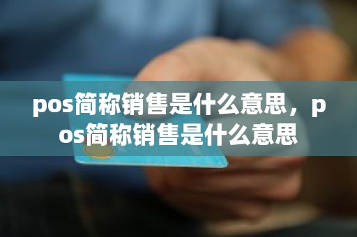 pos简称销售是什么意思，pos简称销售是什么意思
