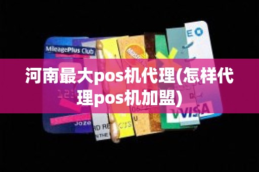 河南最大pos机代理(怎样代理pos机加盟)