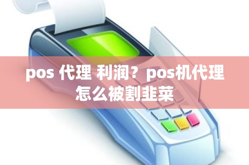 pos 代理 利润？pos机代理怎么被割韭菜