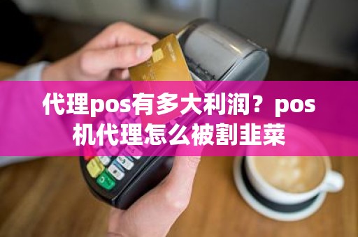 代理pos有多大利润？pos机代理怎么被割韭菜