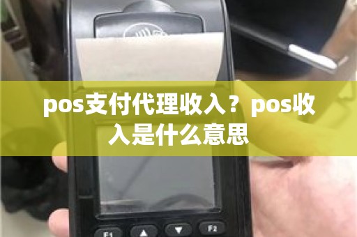 pos支付代理收入？pos收入是什么意思