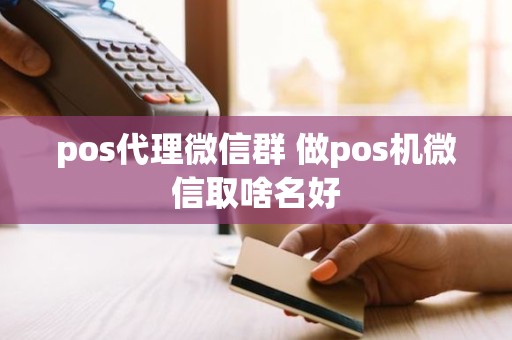 pos代理微信群 做pos机微信取啥名好