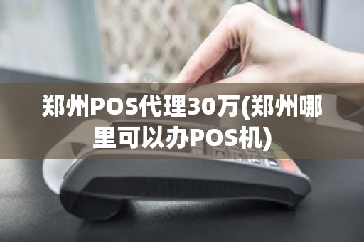 郑州POS代理30万(郑州哪里可以办POS机)