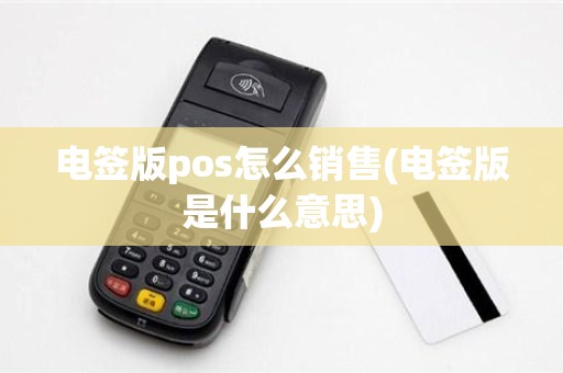 电签版pos怎么销售(电签版是什么意思)