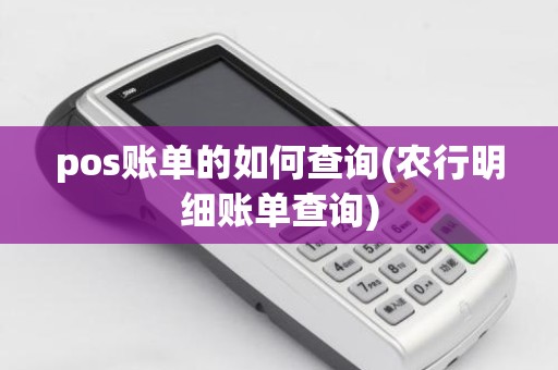 pos账单的如何查询(农行明细账单查询)